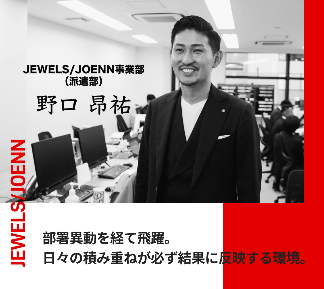 部署異動を経て飛躍。日々の積み重ねが必ず結果に反映する環境。